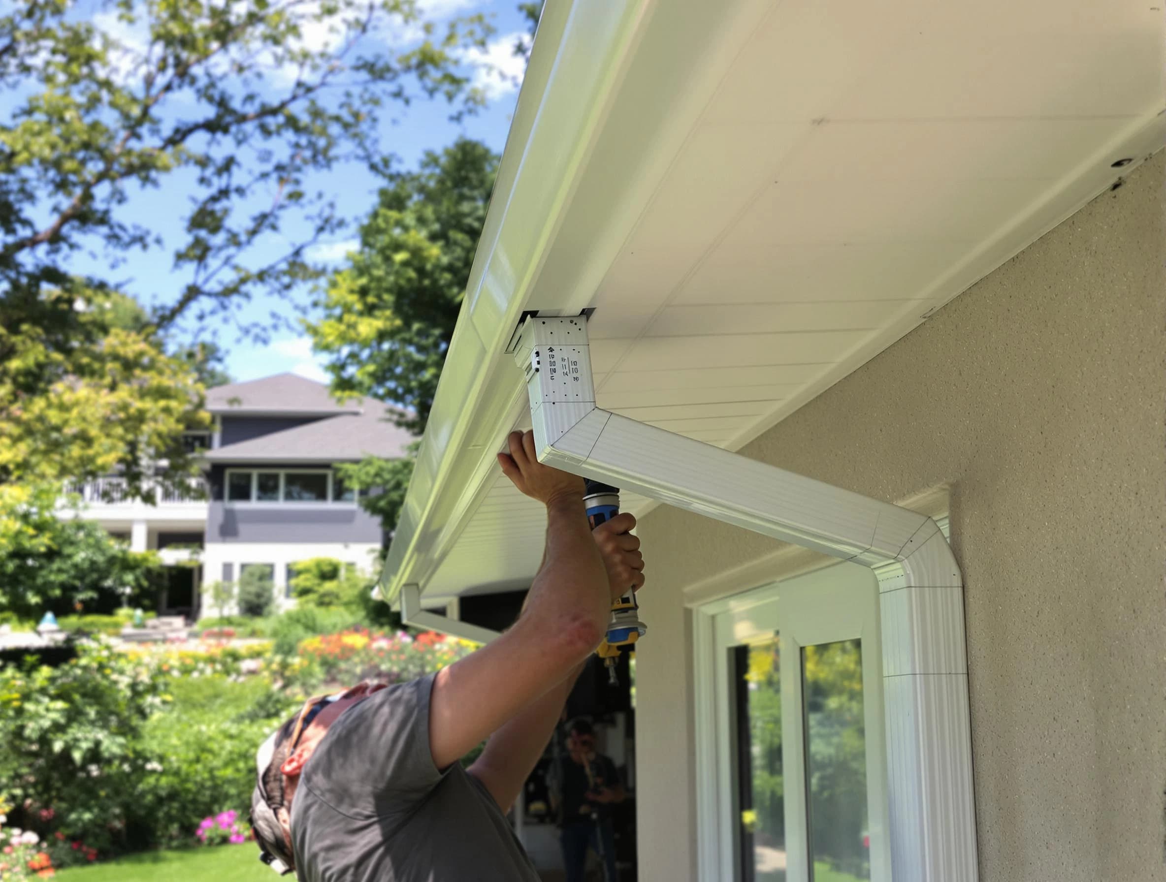 Euclid Roofing Company technicians performing gutter installation in Euclid, OH