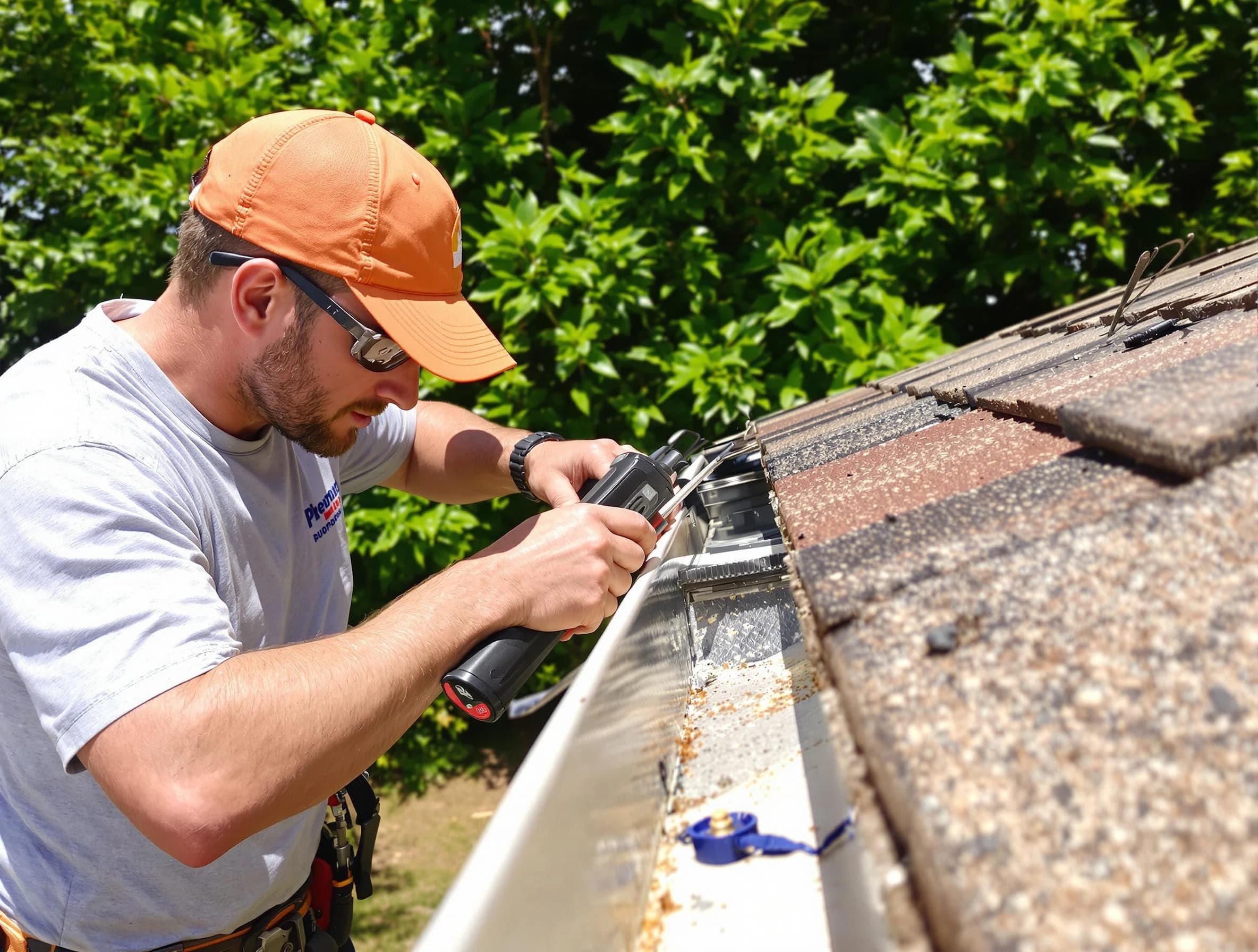 Euclid Roofing Company specialists conducting a gutter repair in Euclid, OH