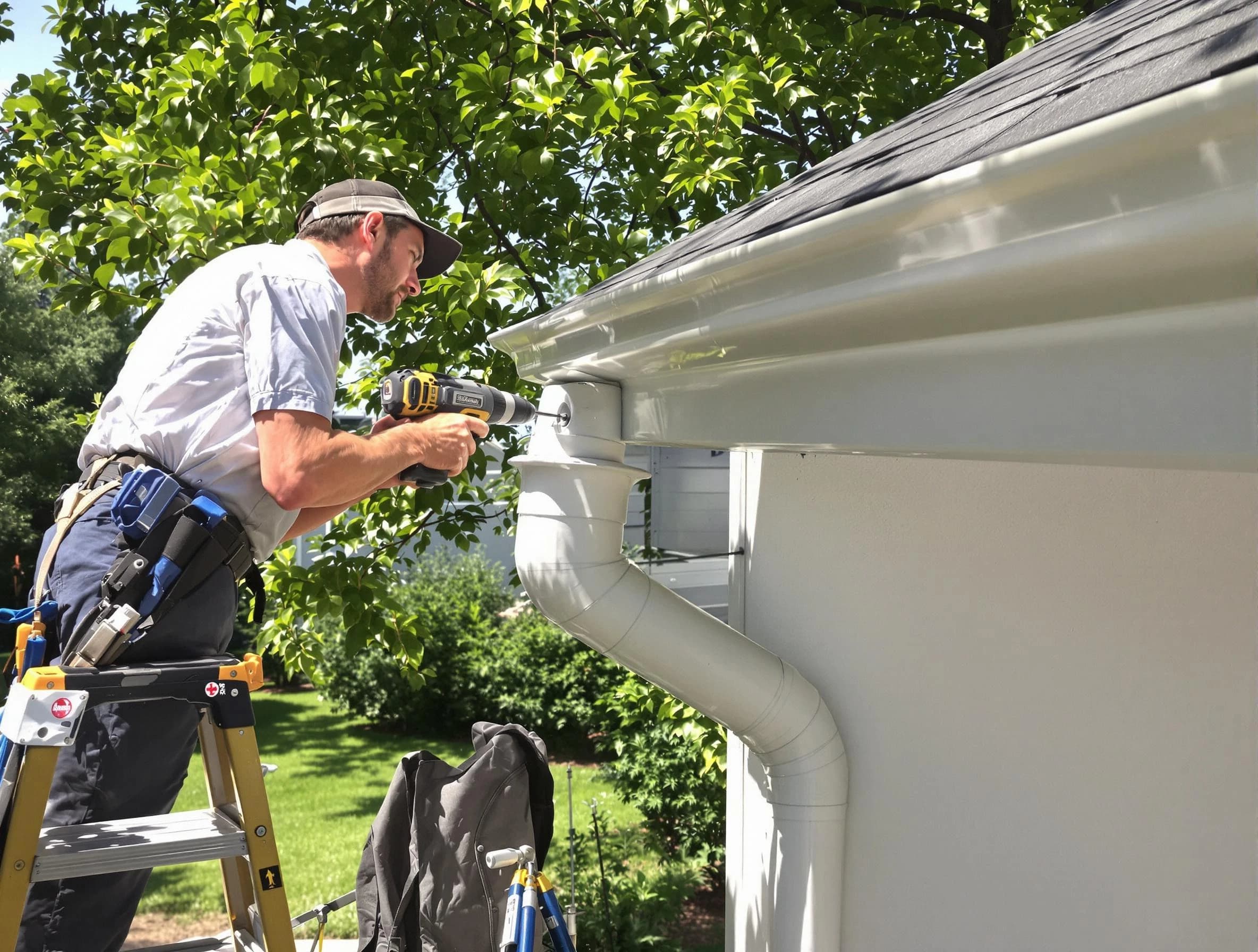 Properly installed rain gutters by Euclid Roofing Company in Euclid, OH